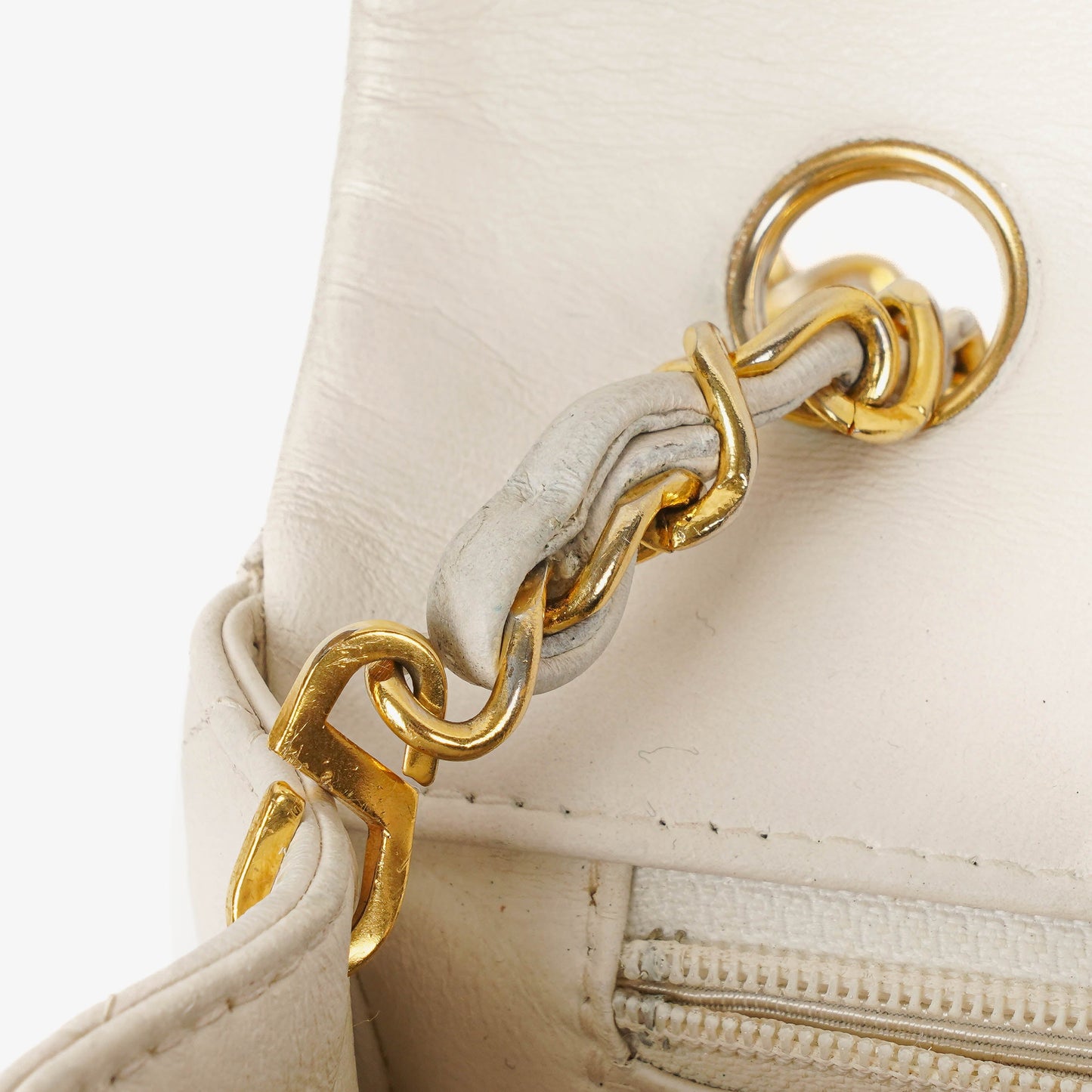Chanel Small Classic White Quilted Lambskin Full Flap With 24K Gold-Plated Hardware