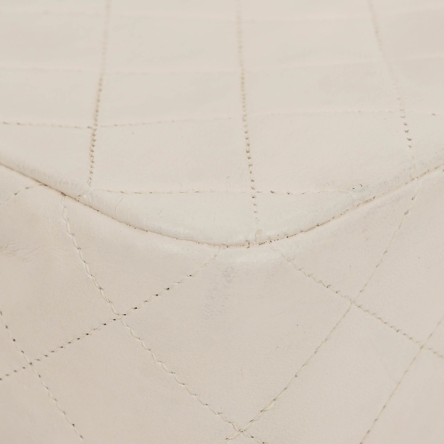 Chanel Small Classic White Quilted Lambskin Full Flap With 24K Gold-Plated Hardware