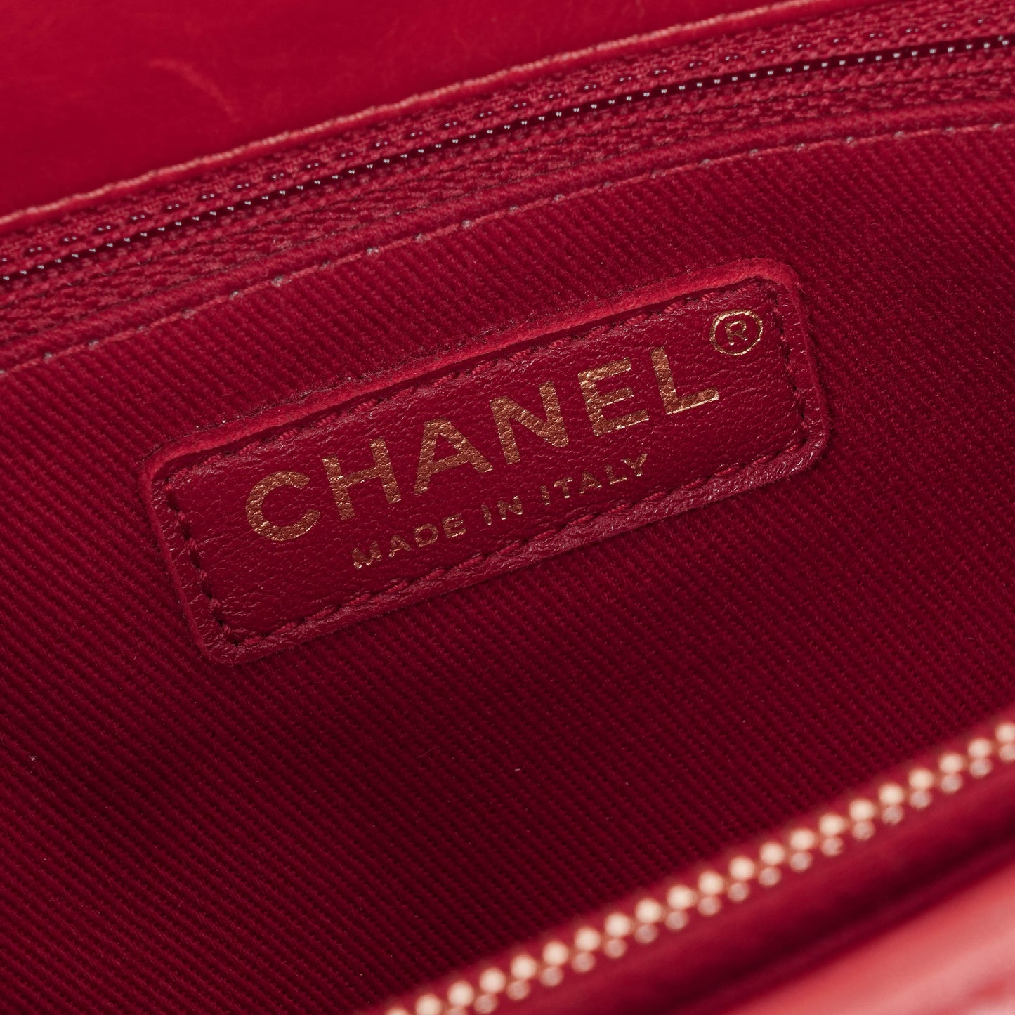 Chanel Large Red Chevron Quilted Calfskin Coco Handle Flap