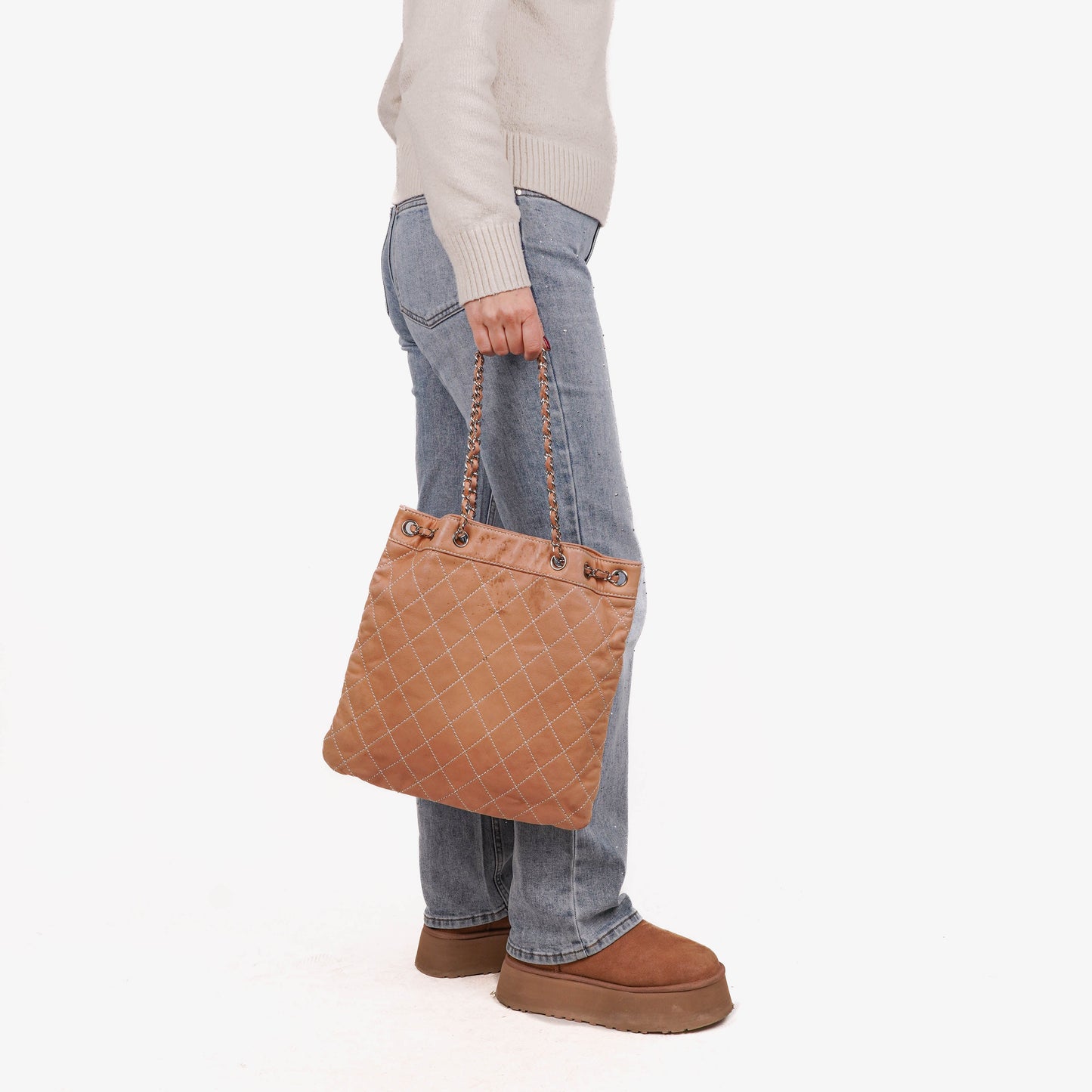 Chanel Surpique Leather Tote Bag