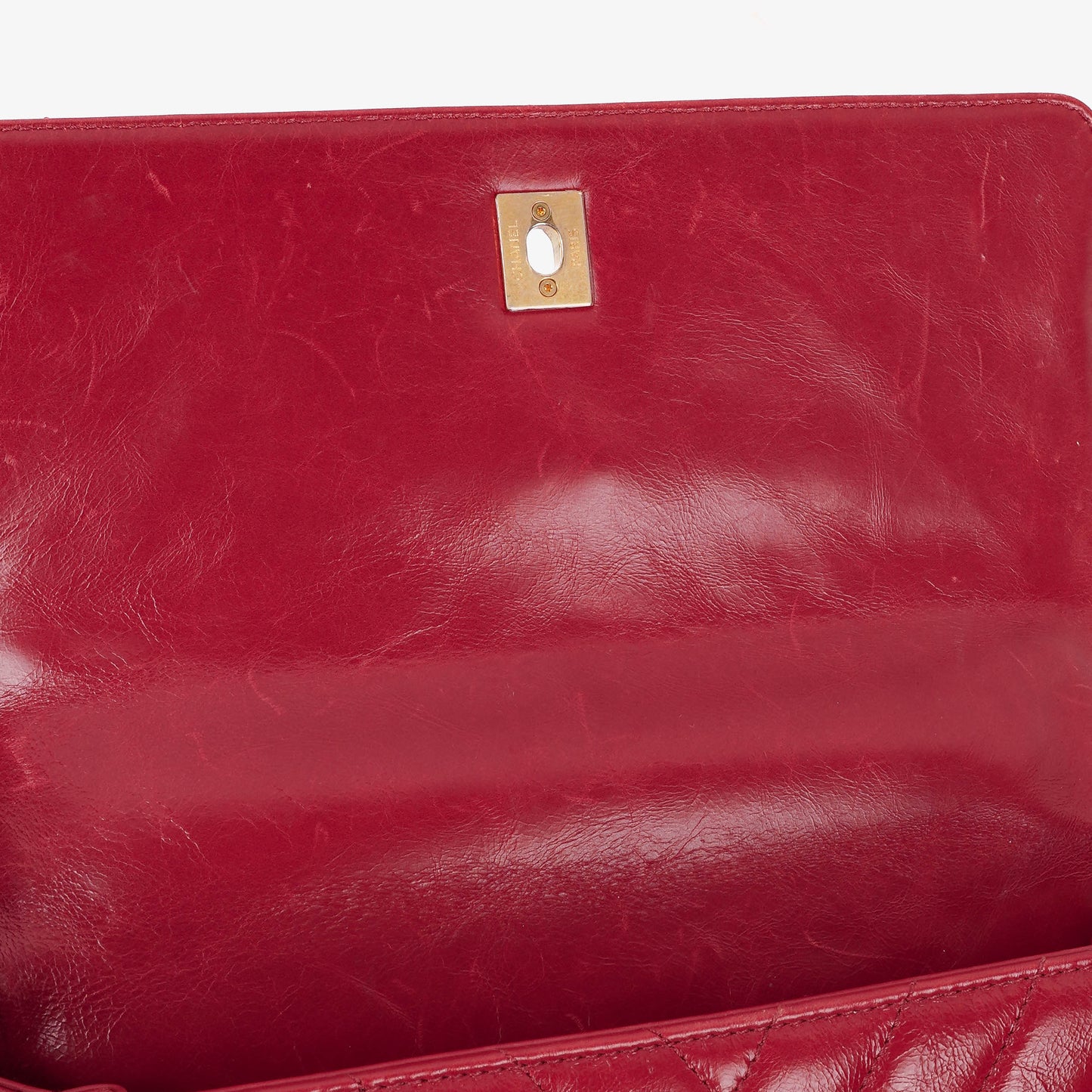 Chanel Large Red Chevron Quilted Calfskin Coco Handle Flap