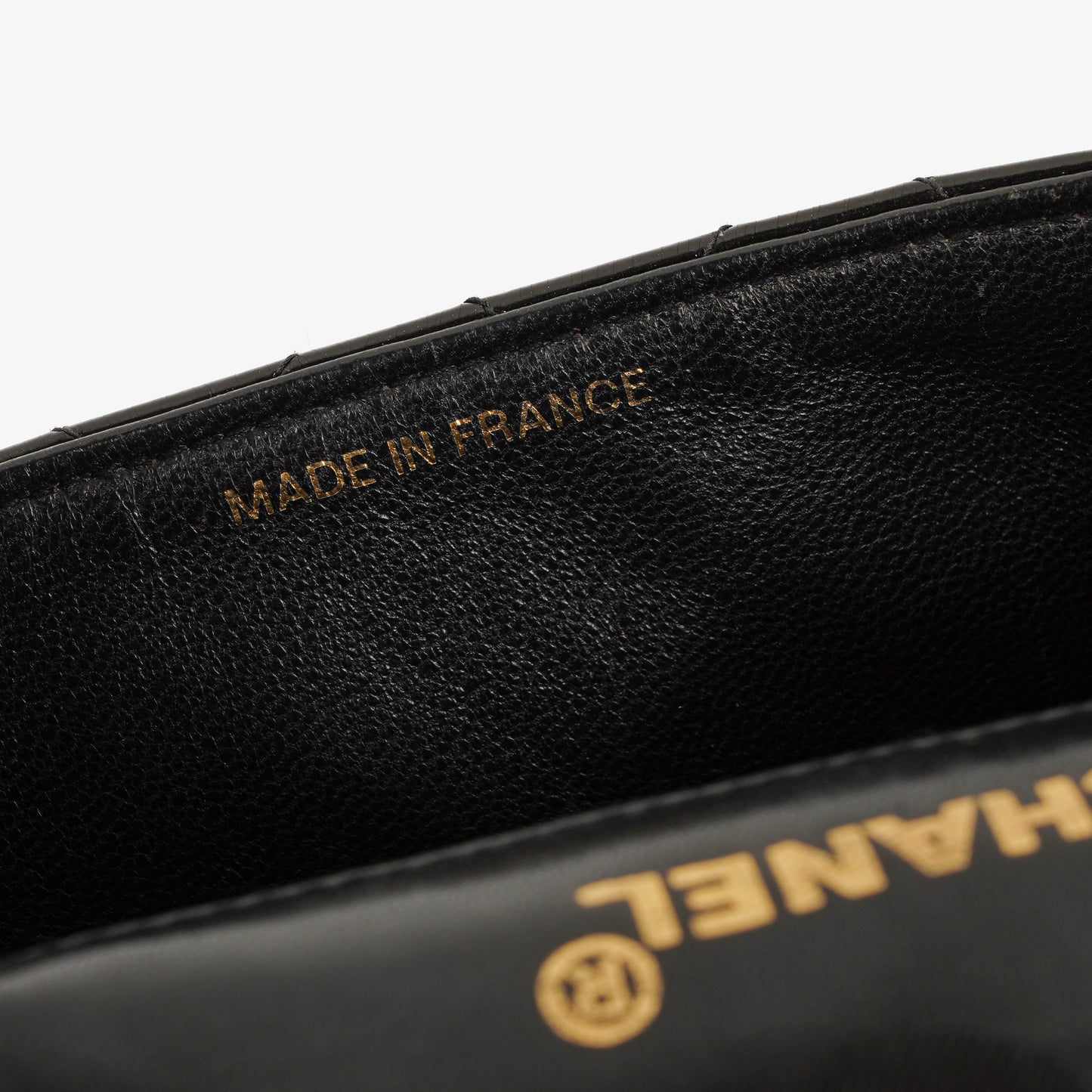 Chanel Mini Full Flap Black Quilted Patent Leather  Bag