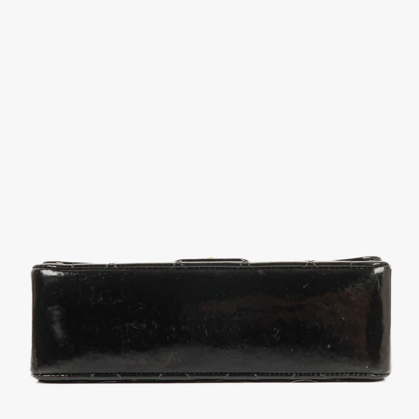 Chanel Mini Full Flap Black Quilted Patent Leather  Bag