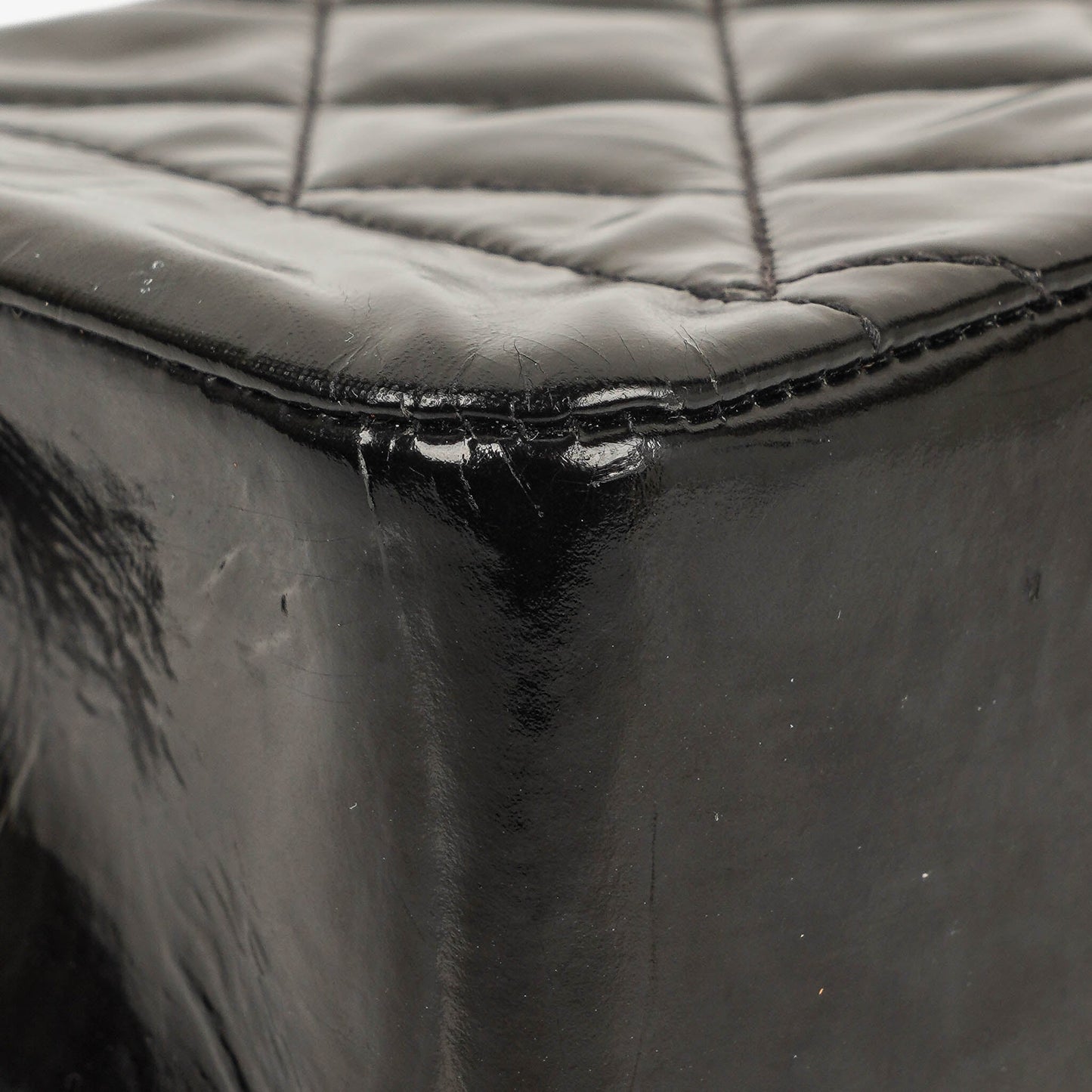 Chanel Mini Full Flap Black Quilted Patent Leather  Bag