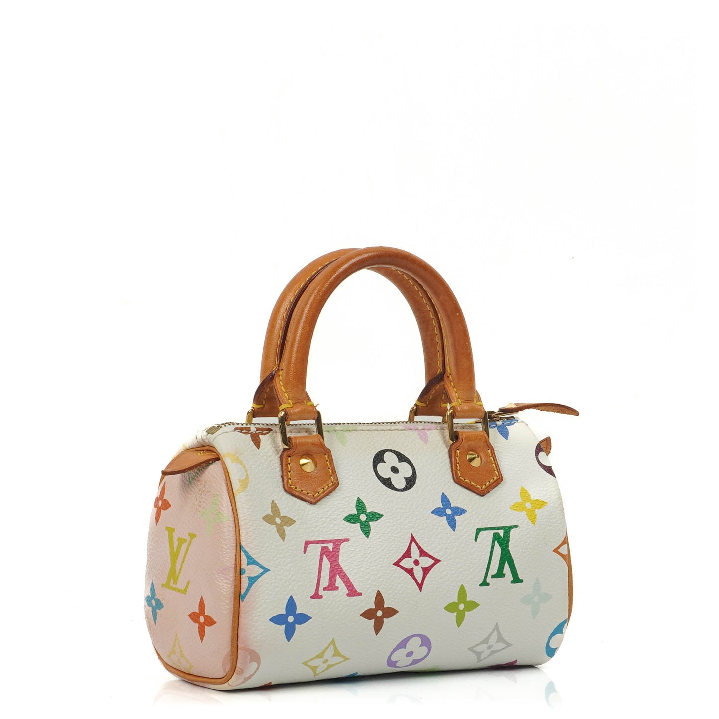 Louis Vuitton Takashi Murakami Nano  White Multicolour Monogram Coated Canvas Mini Bag