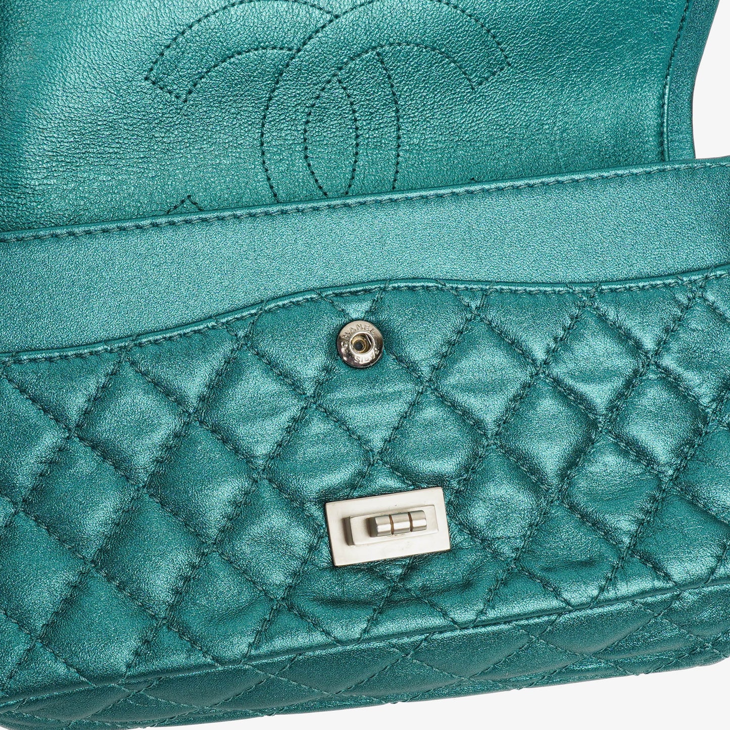 Chanel Turquoise Metallic 2.55 Reissue 225 Double Flap Bag
