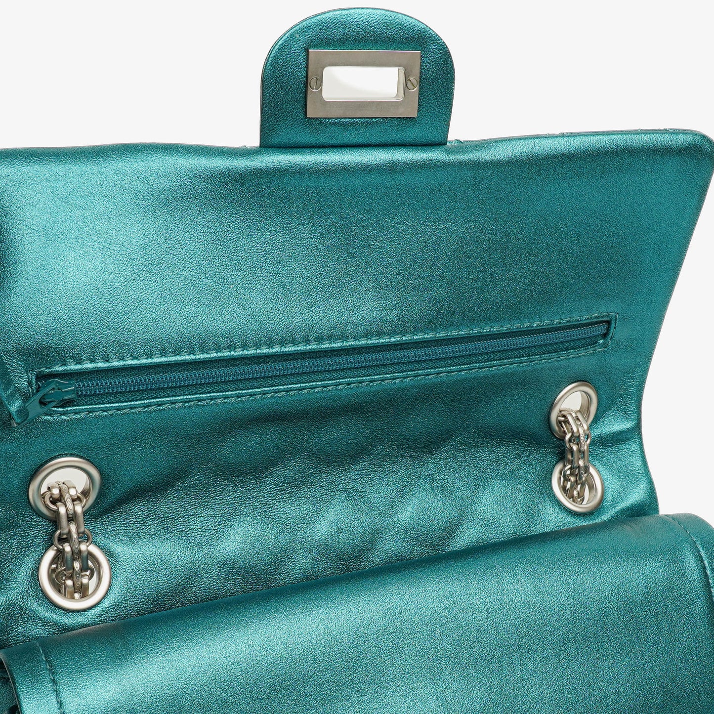 Chanel Turquoise Metallic 2.55 Reissue 225 Double Flap Bag