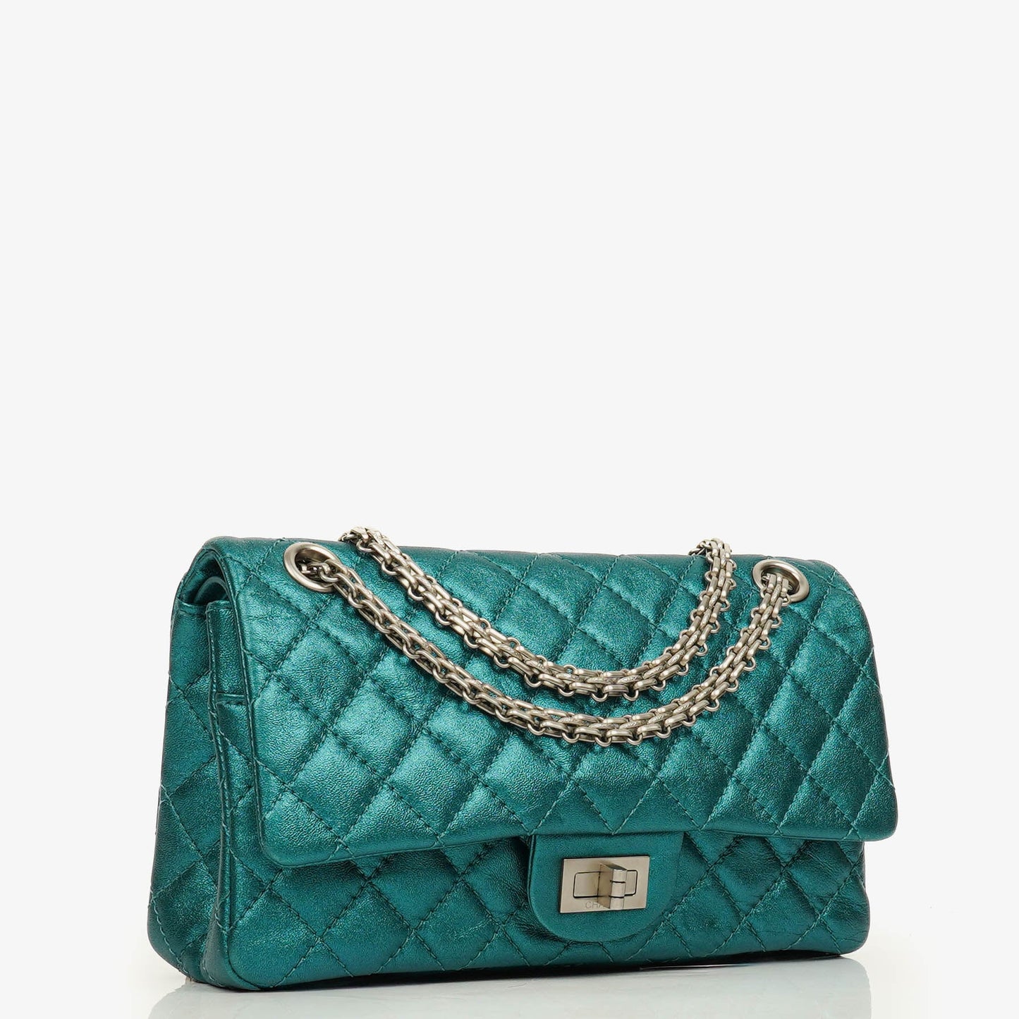 Chanel Turquoise Metallic 2.55 Reissue 225 Double Flap Bag