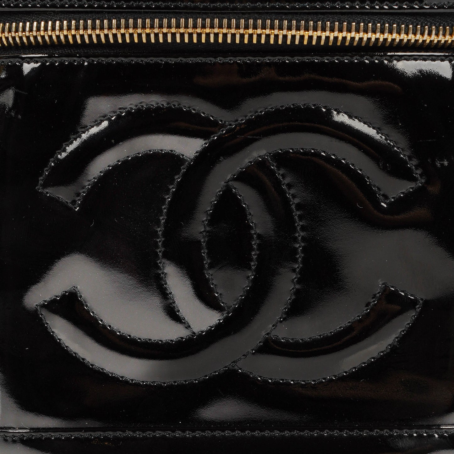 Chanel Black Patent Leather Vanity Case