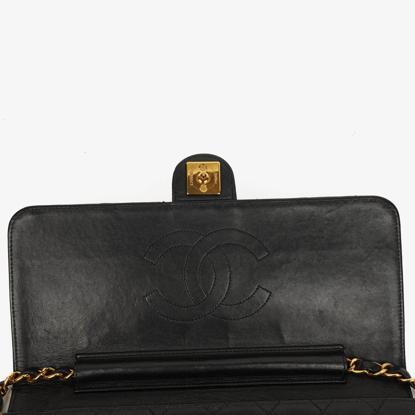 Chanel Classic Black Quilted Lambskin Single Flap Bag With 24K Gold-Plated Hardware