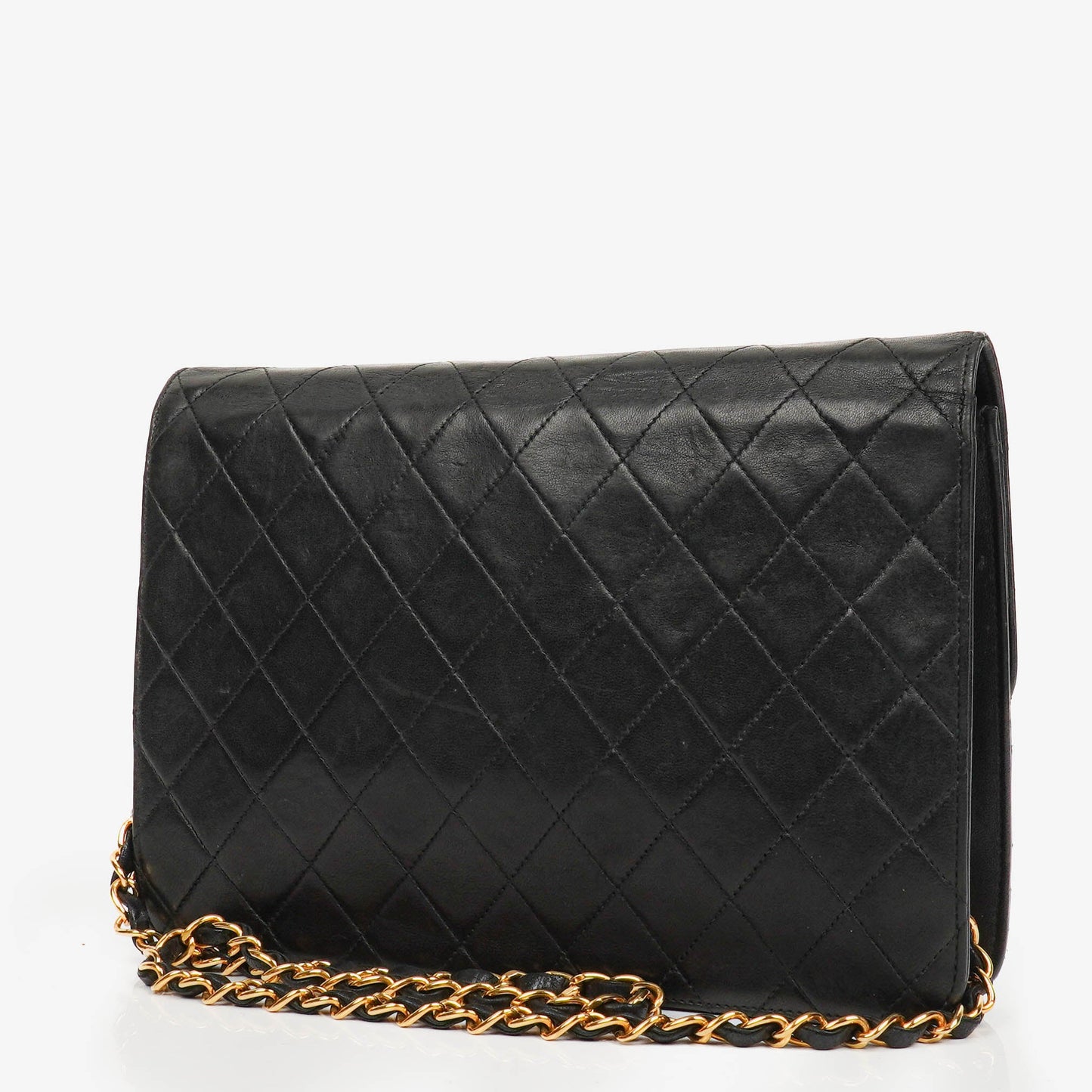 Chanel Classic Black Quilted Lambskin Single Flap Bag With 24K Gold-Plated Hardware