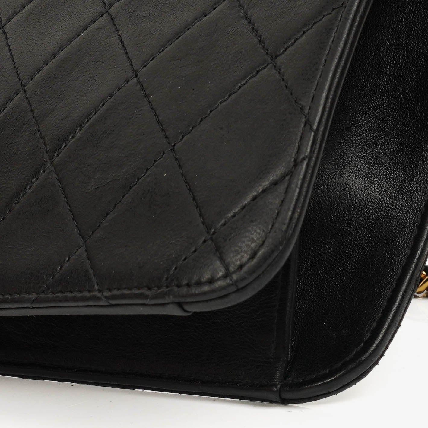 Chanel Classic Black Quilted Lambskin Single Flap Bag With 24K Gold-Plated Hardware