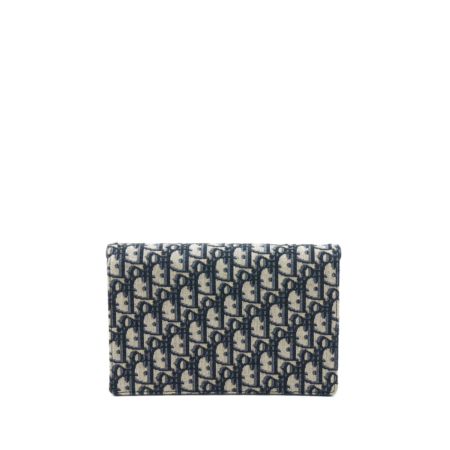 Dior Saddle Pouch With Chain Blue Dior Oblique Jacquard