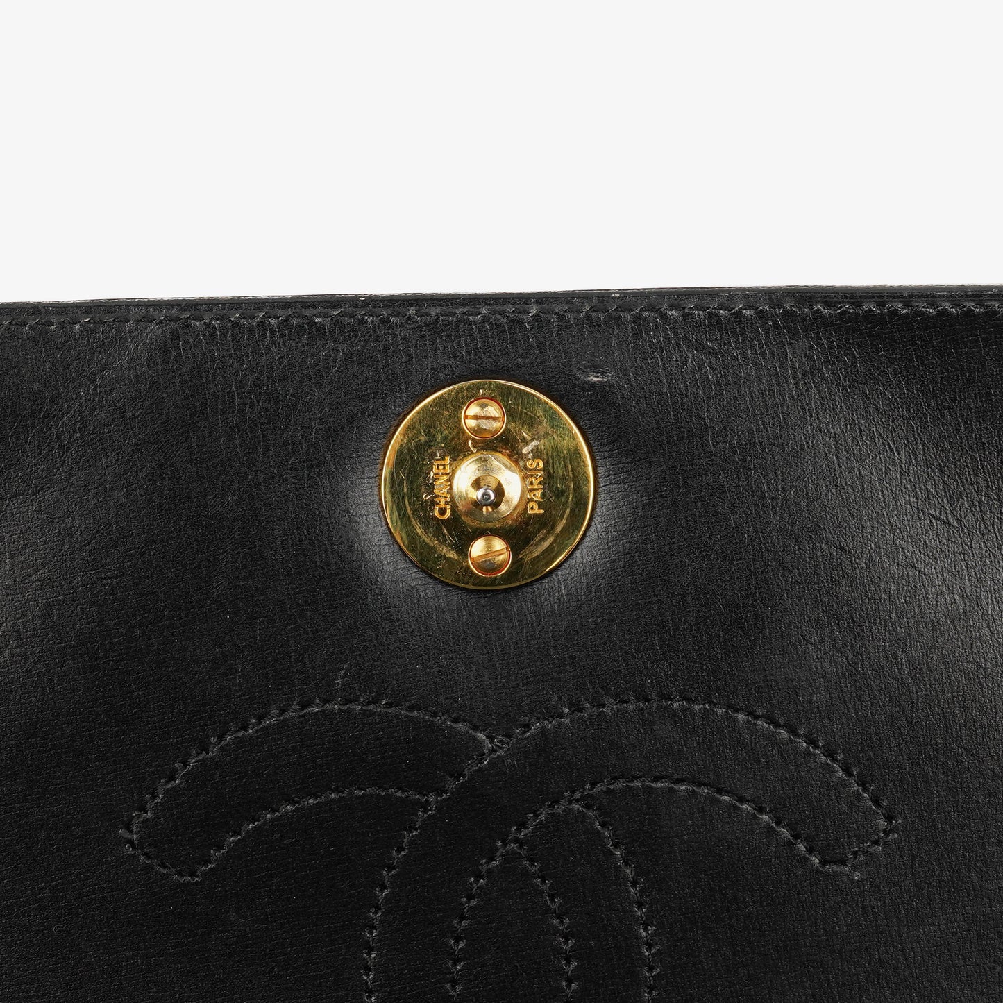 Chanel Black Patent Leather Full Flap Bag