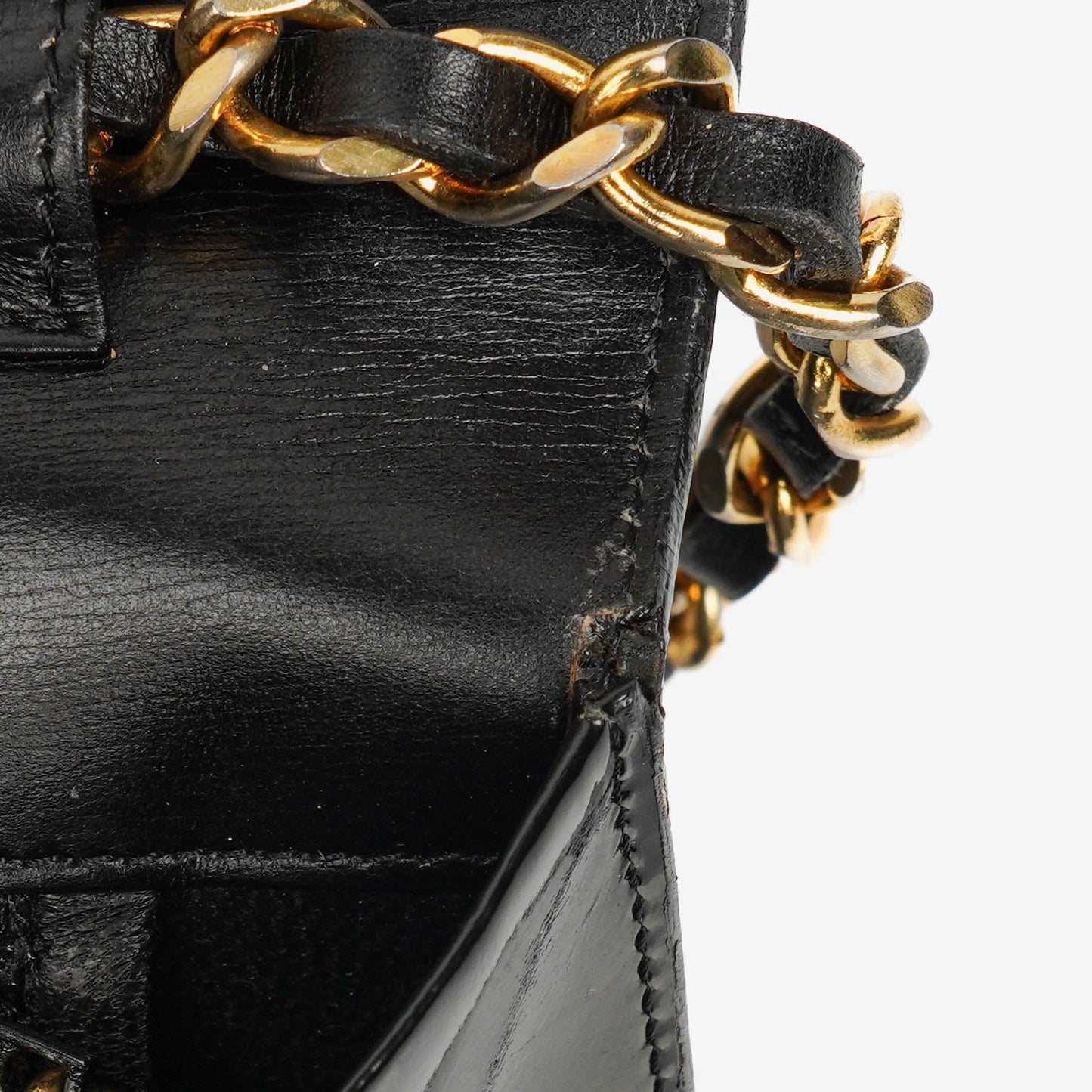 Chanel Black Patent Leather Full Flap Bag