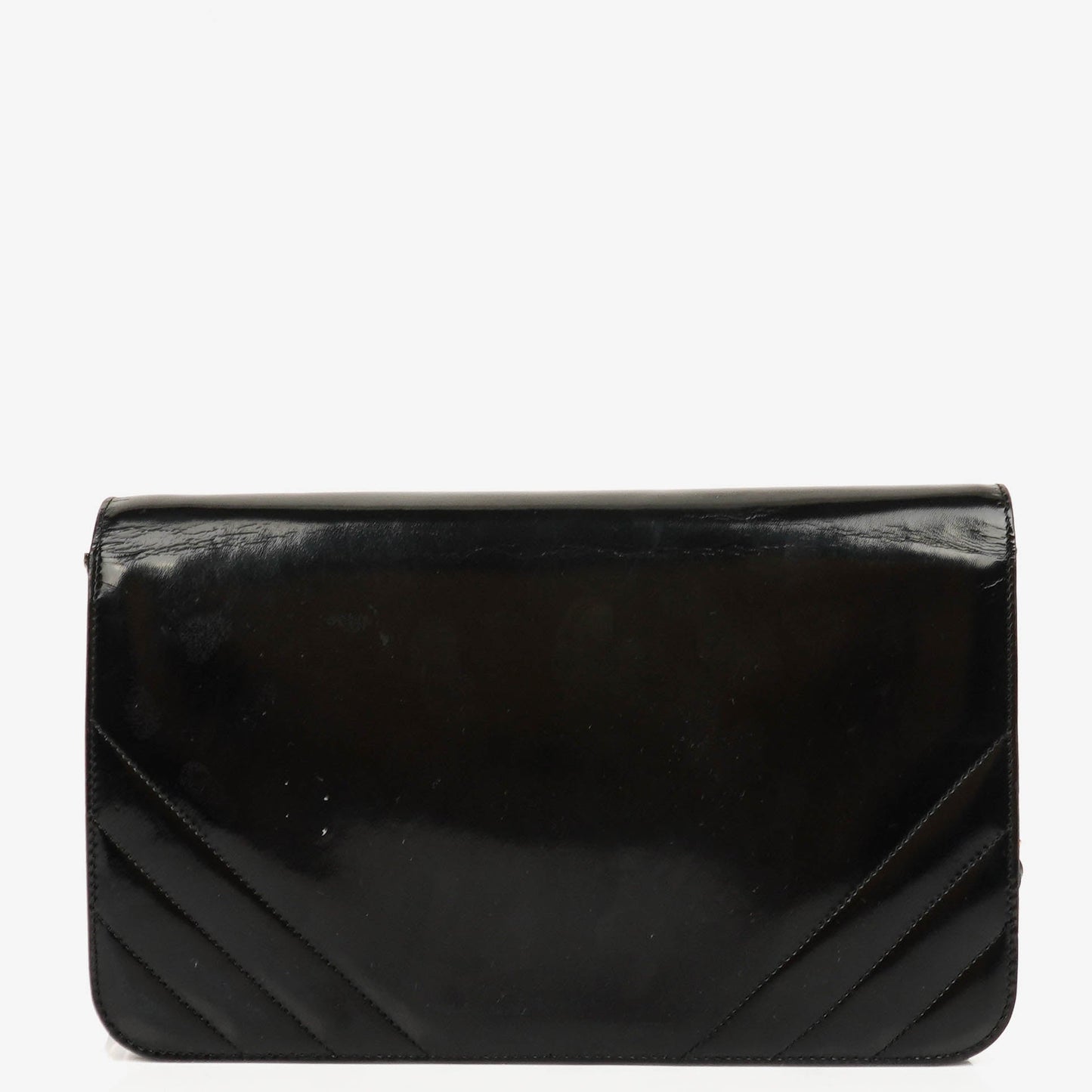 Chanel Black Patent Leather Full Flap Bag