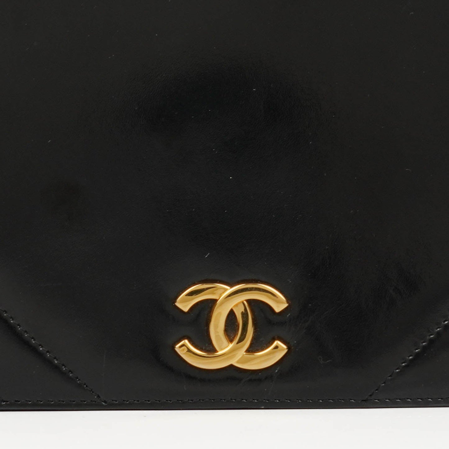 Chanel Black Patent Leather Full Flap Bag