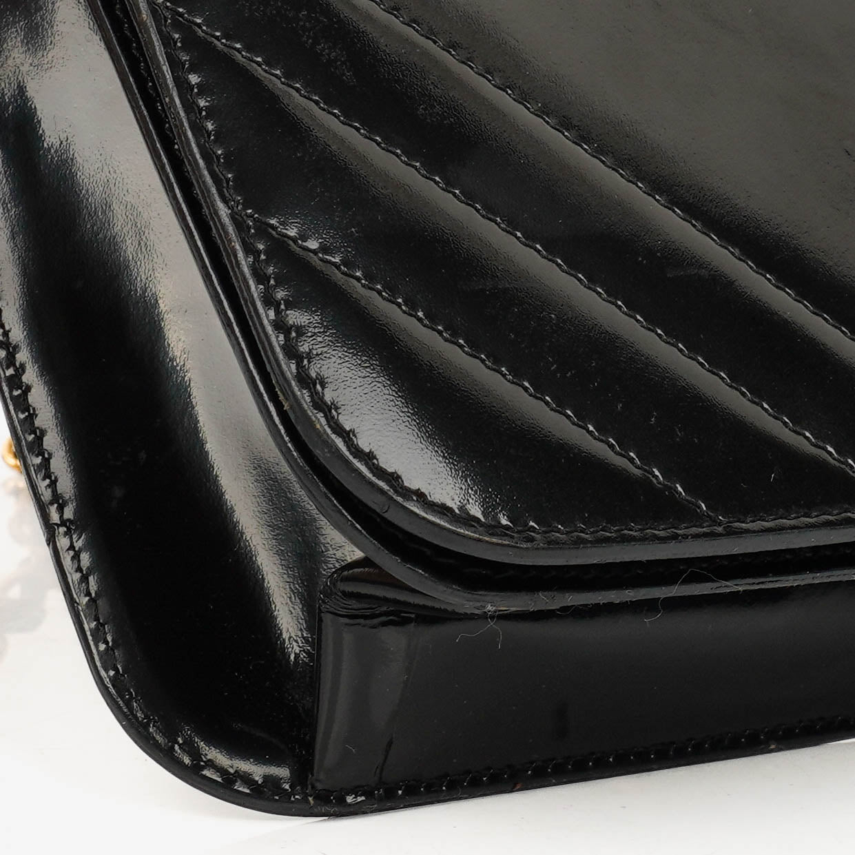 Chanel Black Patent Leather Full Flap Bag