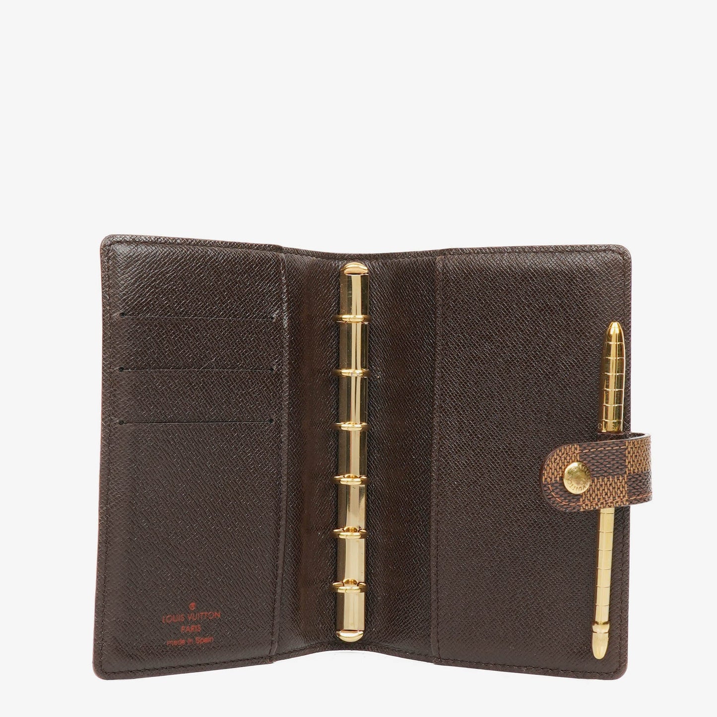 Louis Vuitton Damier Ebène Small Ring Agenda Cover