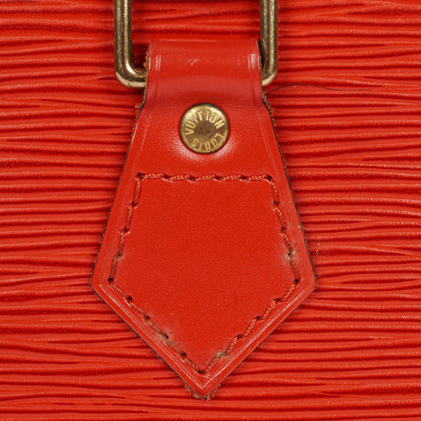 Louis Vuitton Triangle Red EPI Leather Handbag