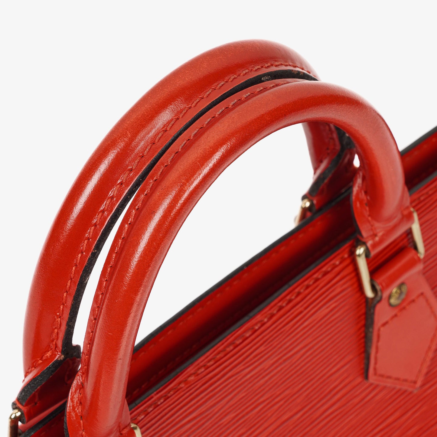 Louis Vuitton Triangle Red EPI Leather Handbag