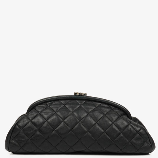 Chanel Black Quilted Leather Timeless Clutch Bag