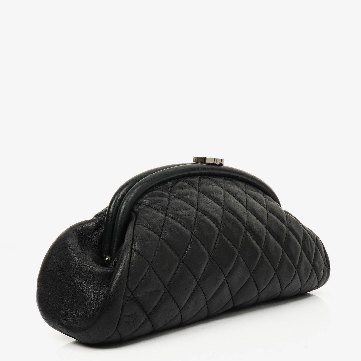 Chanel Black Quilted Leather Timeless Clutch Bag