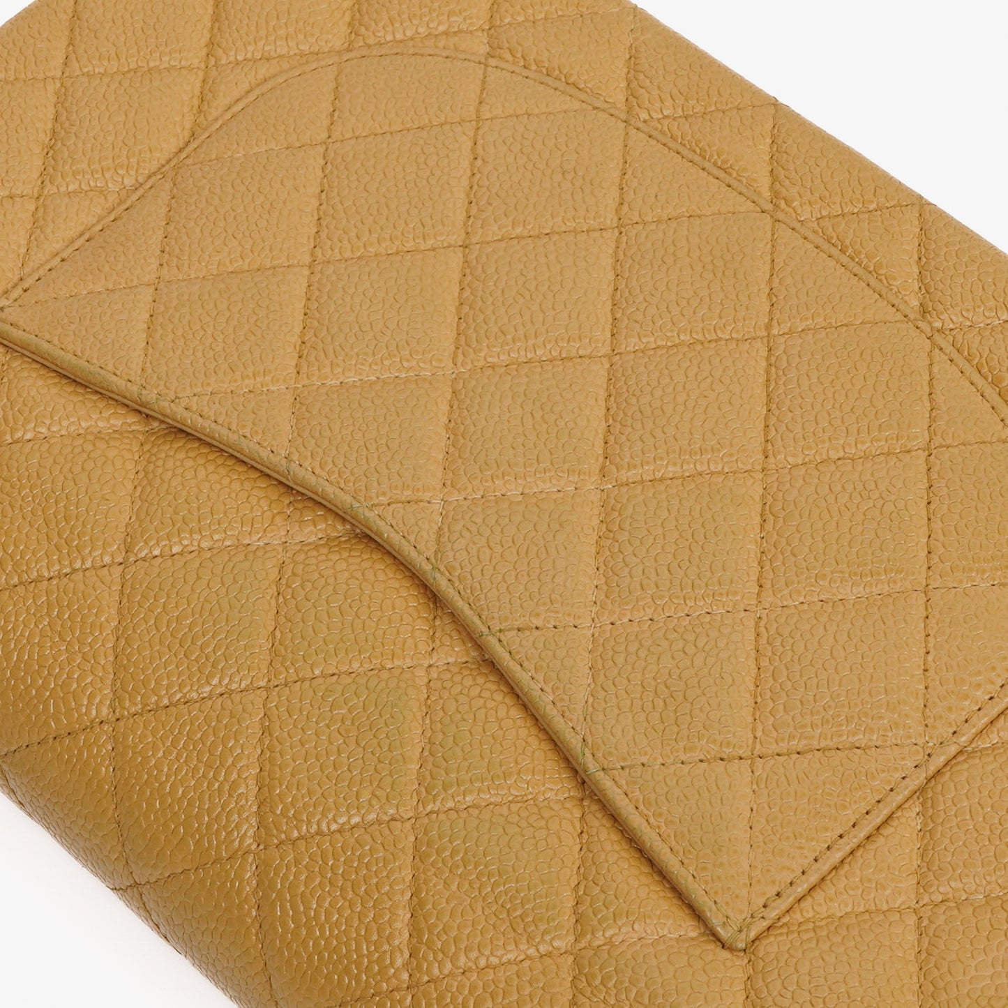 Chanel Medium Classic  Double Flap Bag Beige Quilted Caviar Leather With Silver-Tone Hardware