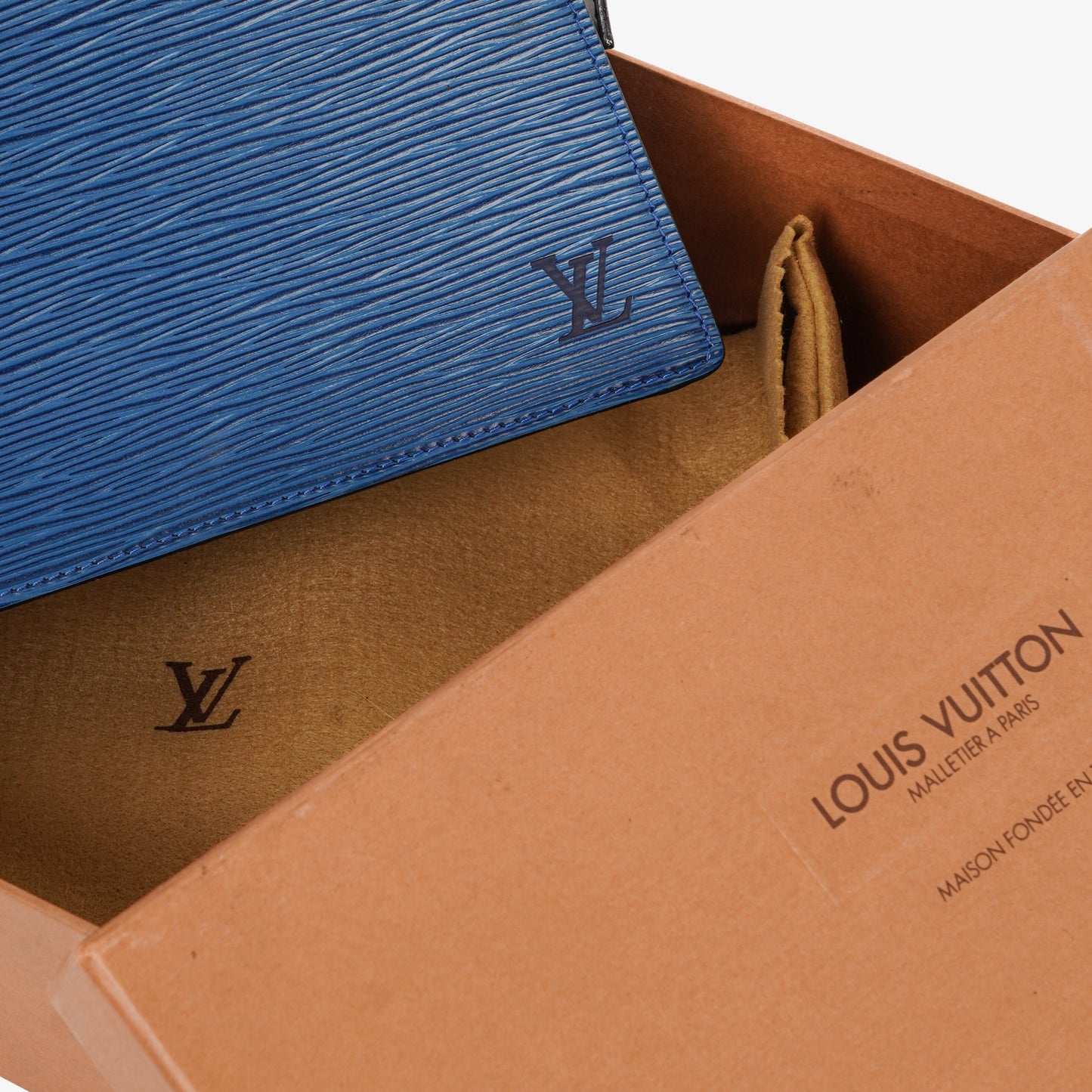 Louis Vuitton Trousse Crete Blue EPI Leather Pouch