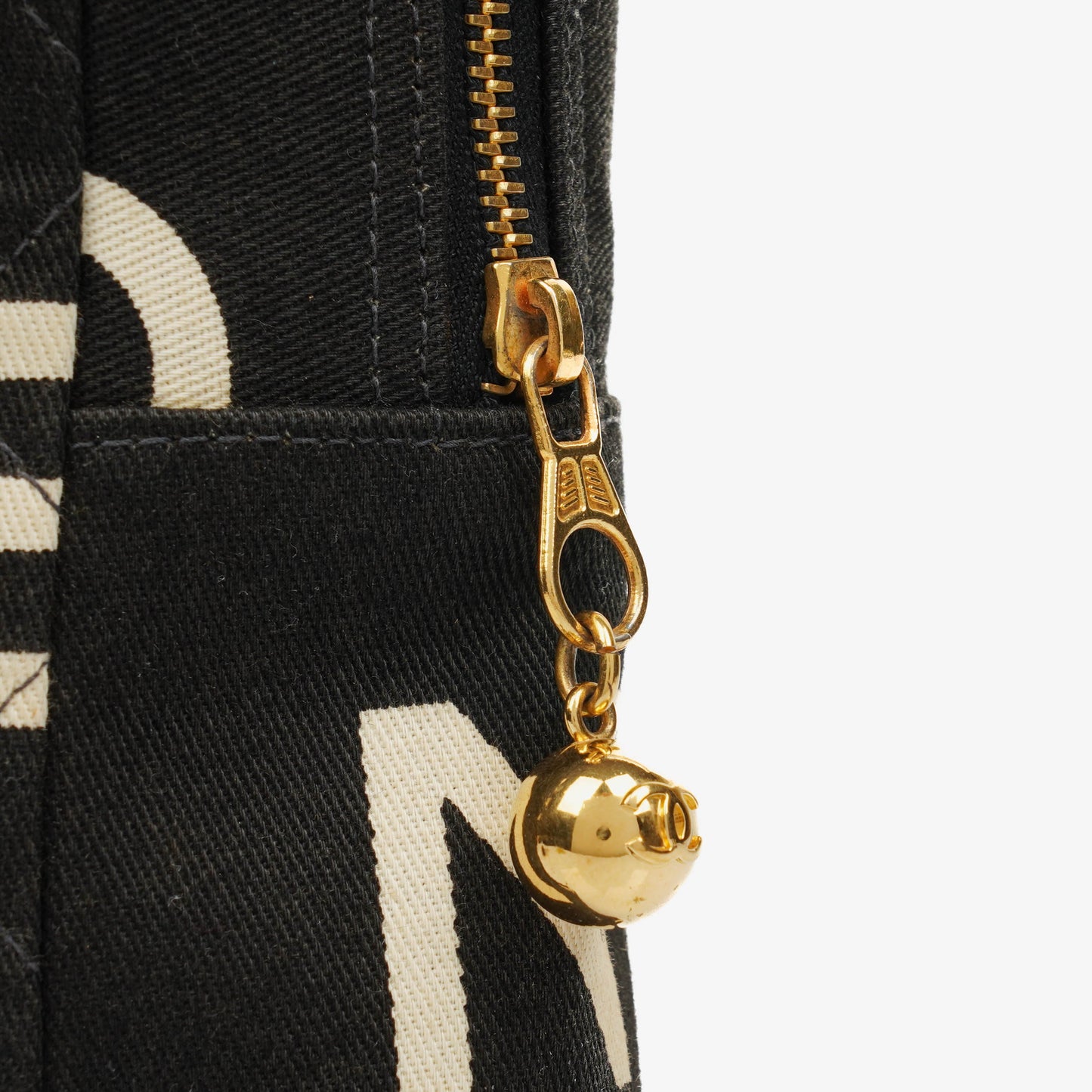 Chanel Black/White Logo Print Tote Bag