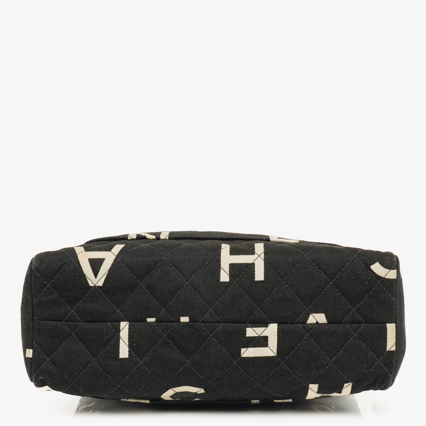 Chanel Black/White Logo Print Tote Bag