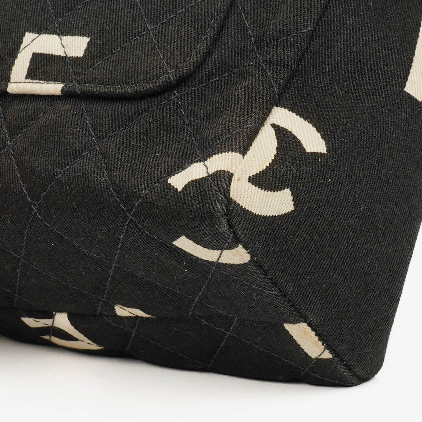 Chanel Black/White Logo Print Tote Bag