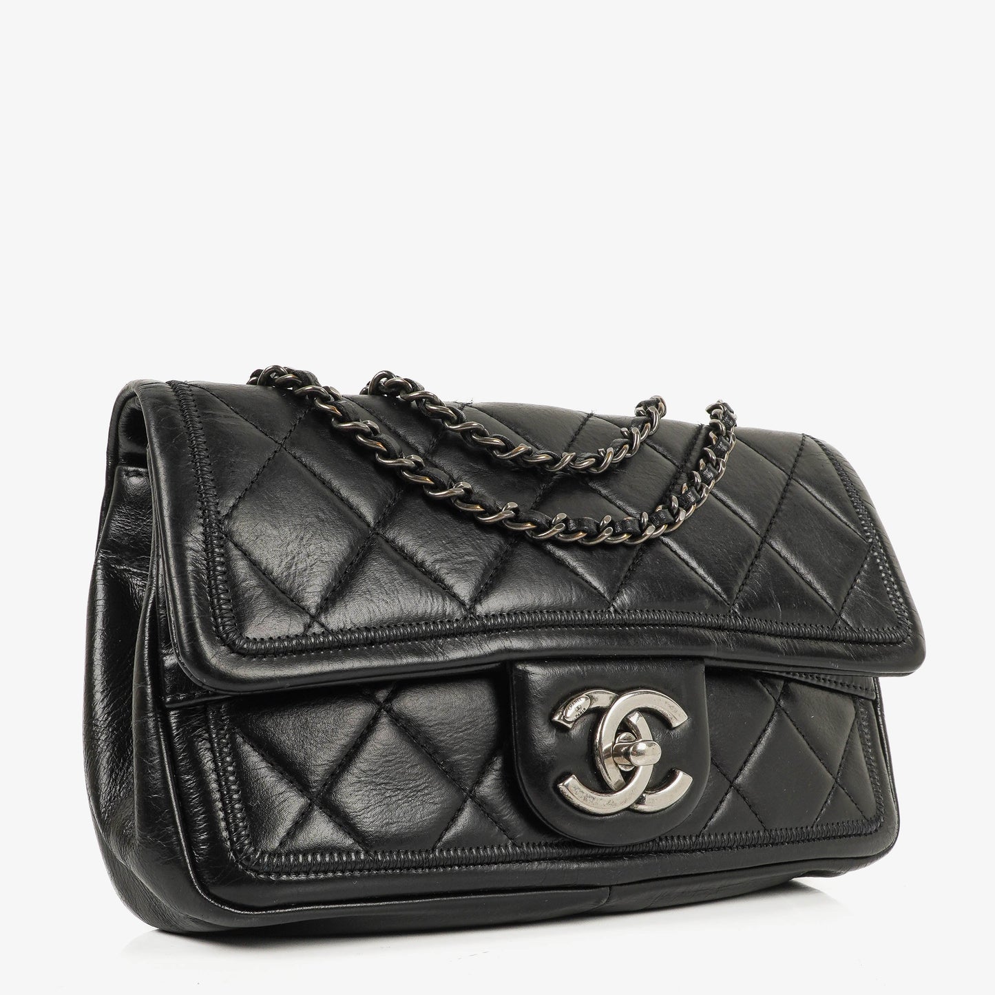 Chanel Single Flap Bag Black Quilted Leather Bag