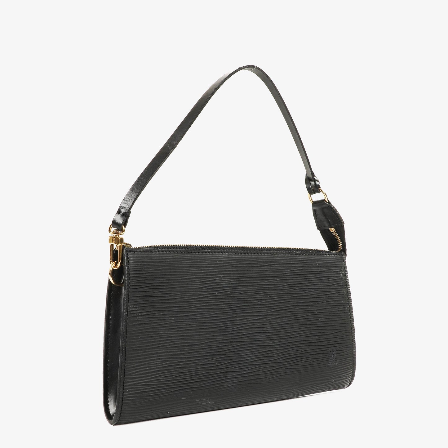 Louis Vuitton Pochette Accessoires Black EPI Leather Clutch Handbag