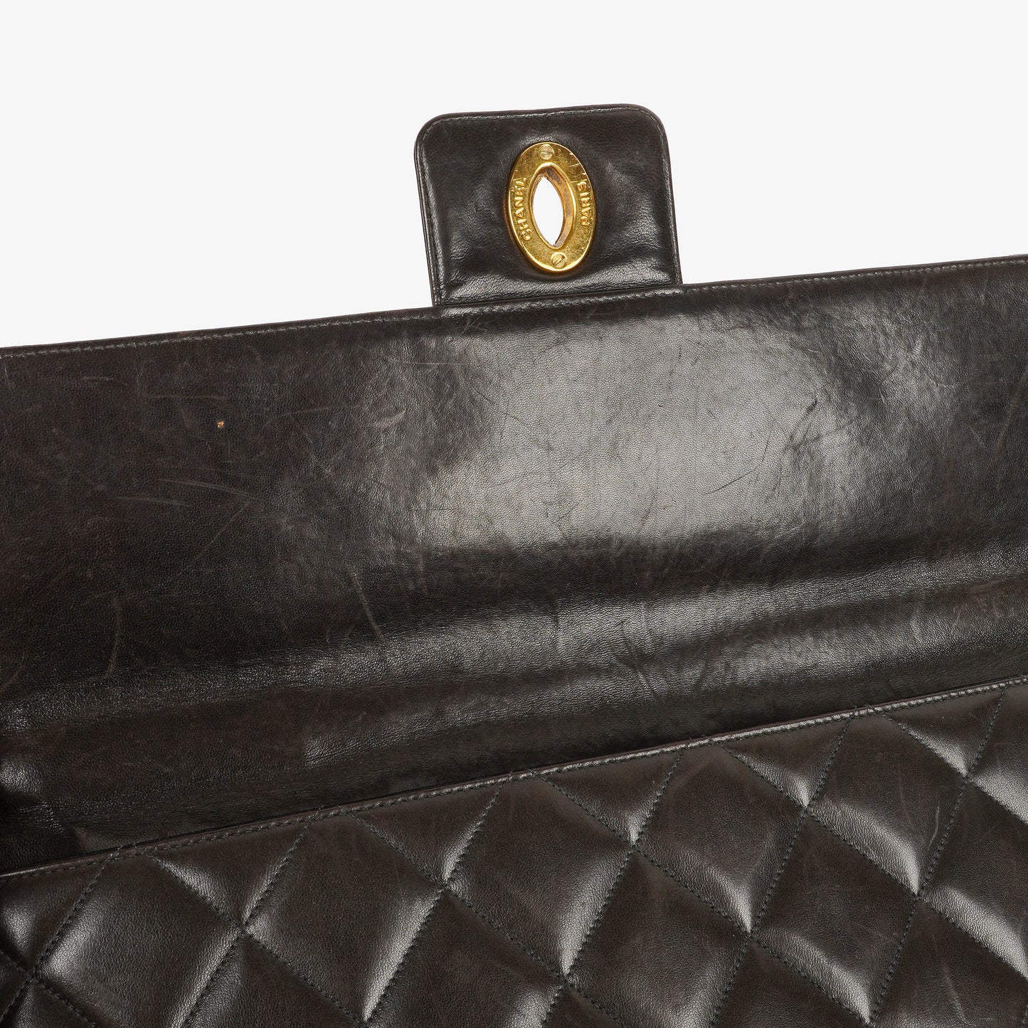 Chanel CC Maxi Logo Dark Brown Briefcase