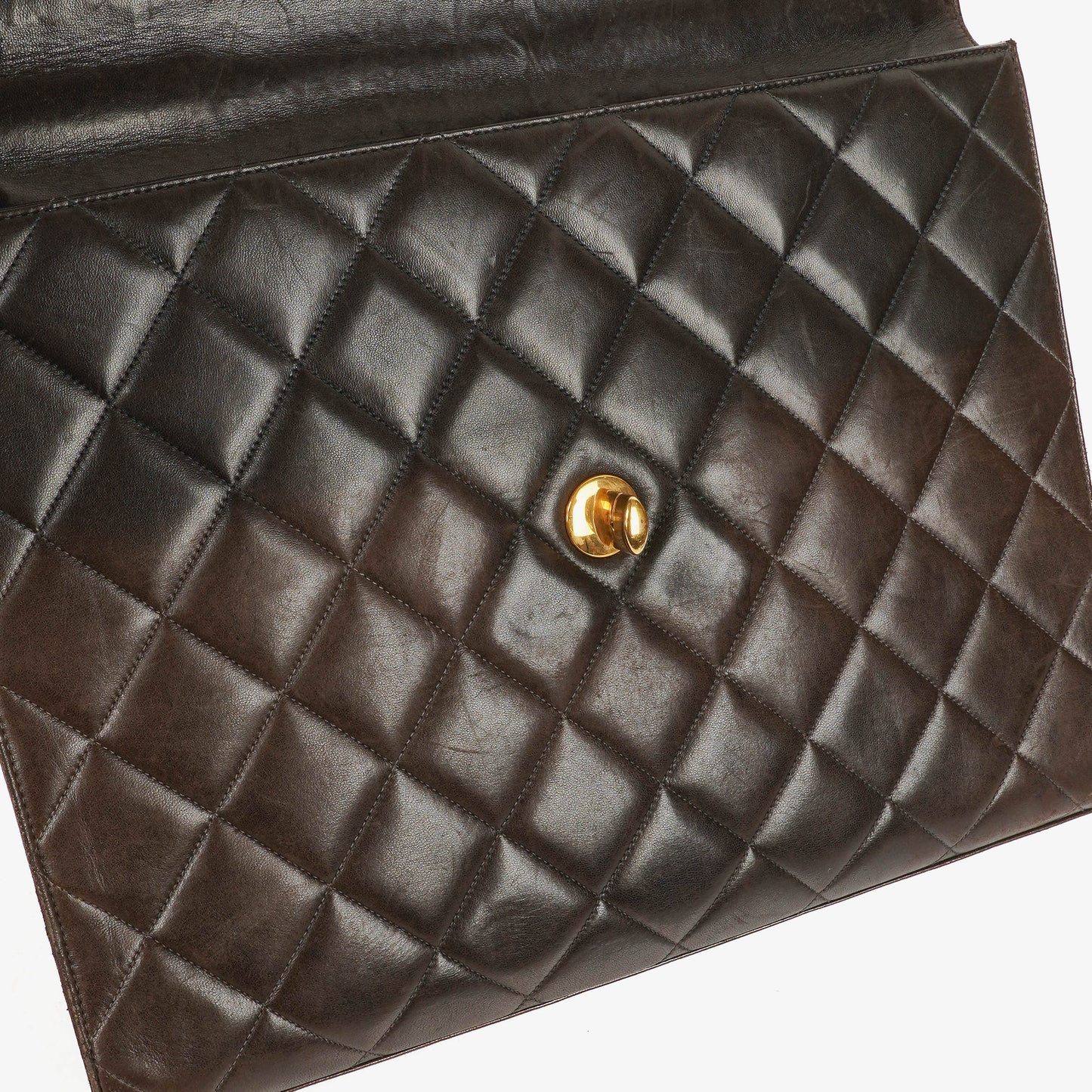 Chanel CC Maxi Logo Dark Brown Briefcase