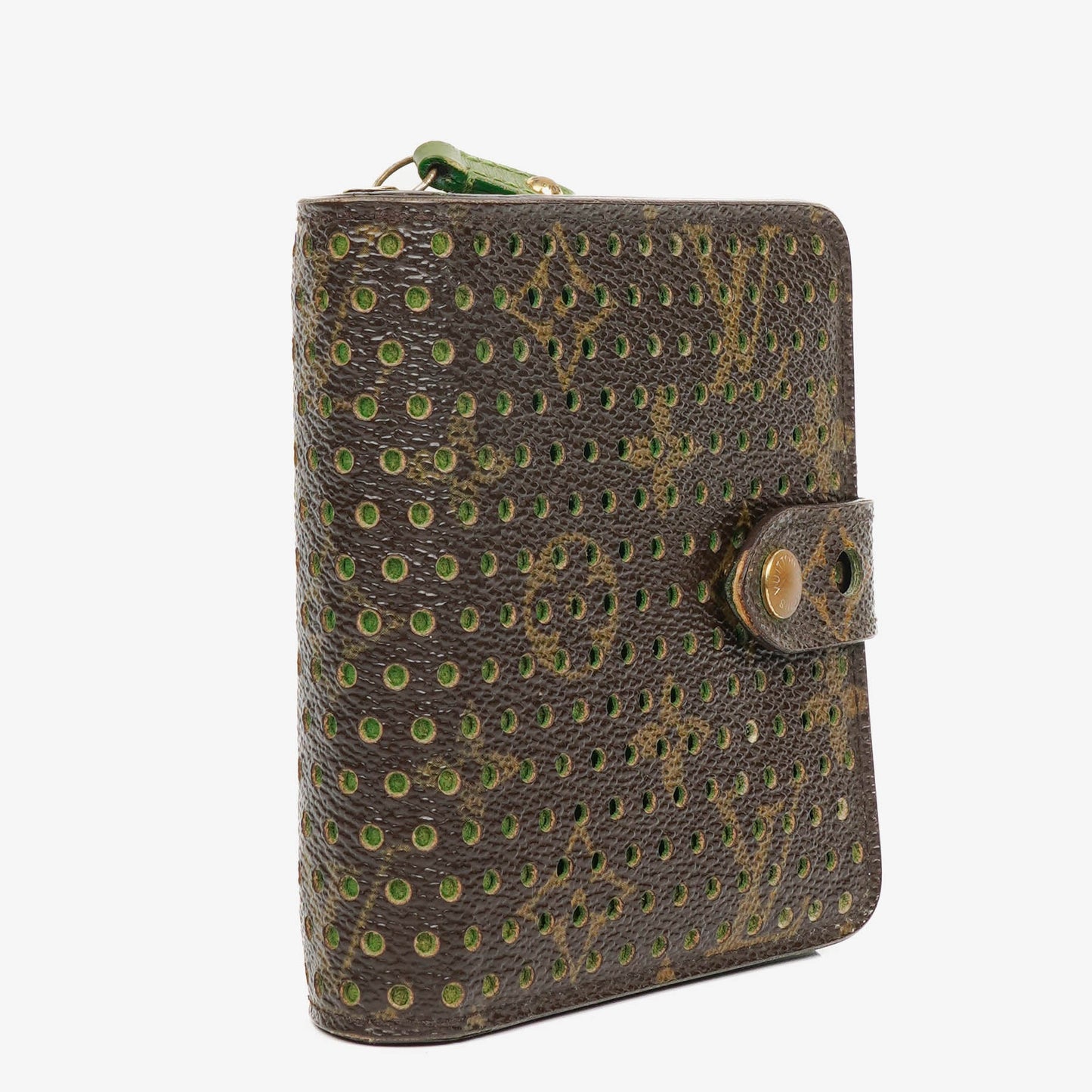Louis Vuitton Monogram Canvas Perforated Green Compact Zip Wallet