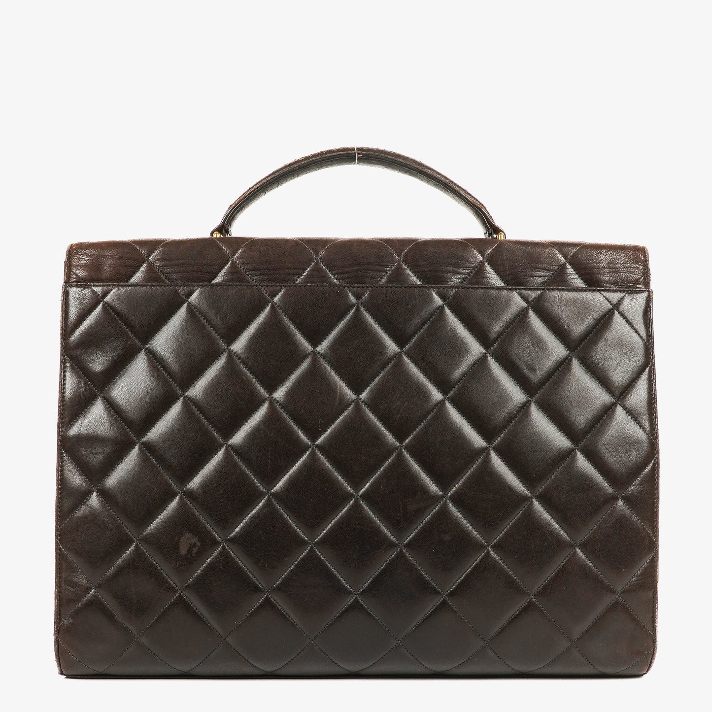 Chanel CC Maxi Logo Dark Brown Briefcase