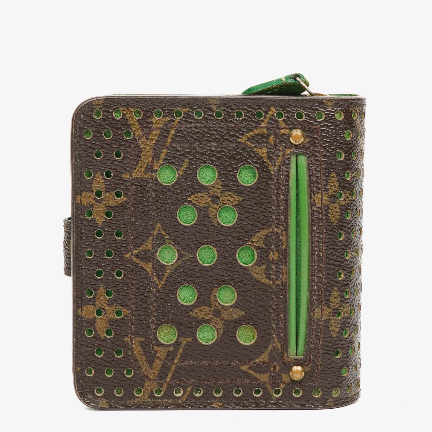 Louis Vuitton Monogram Canvas Perforated Green Compact Zip Wallet