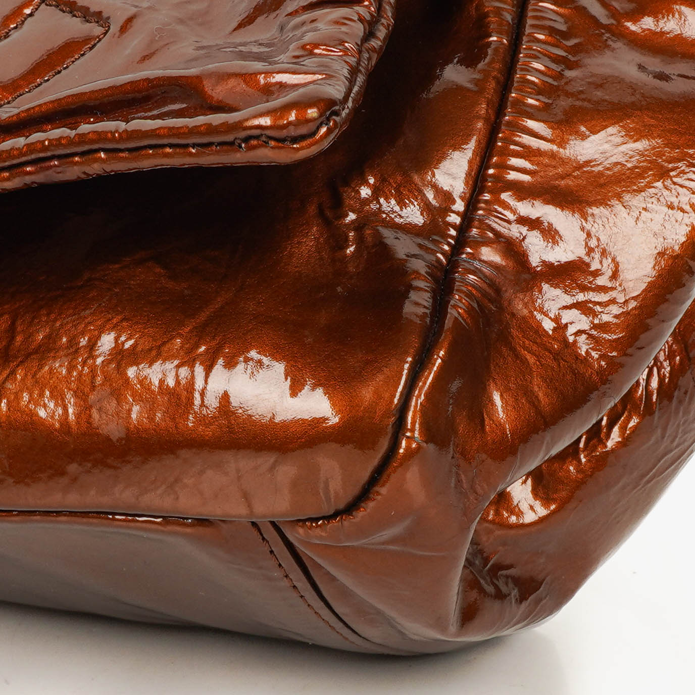 Chanel Patent Leather CC Accordion Flap Bag