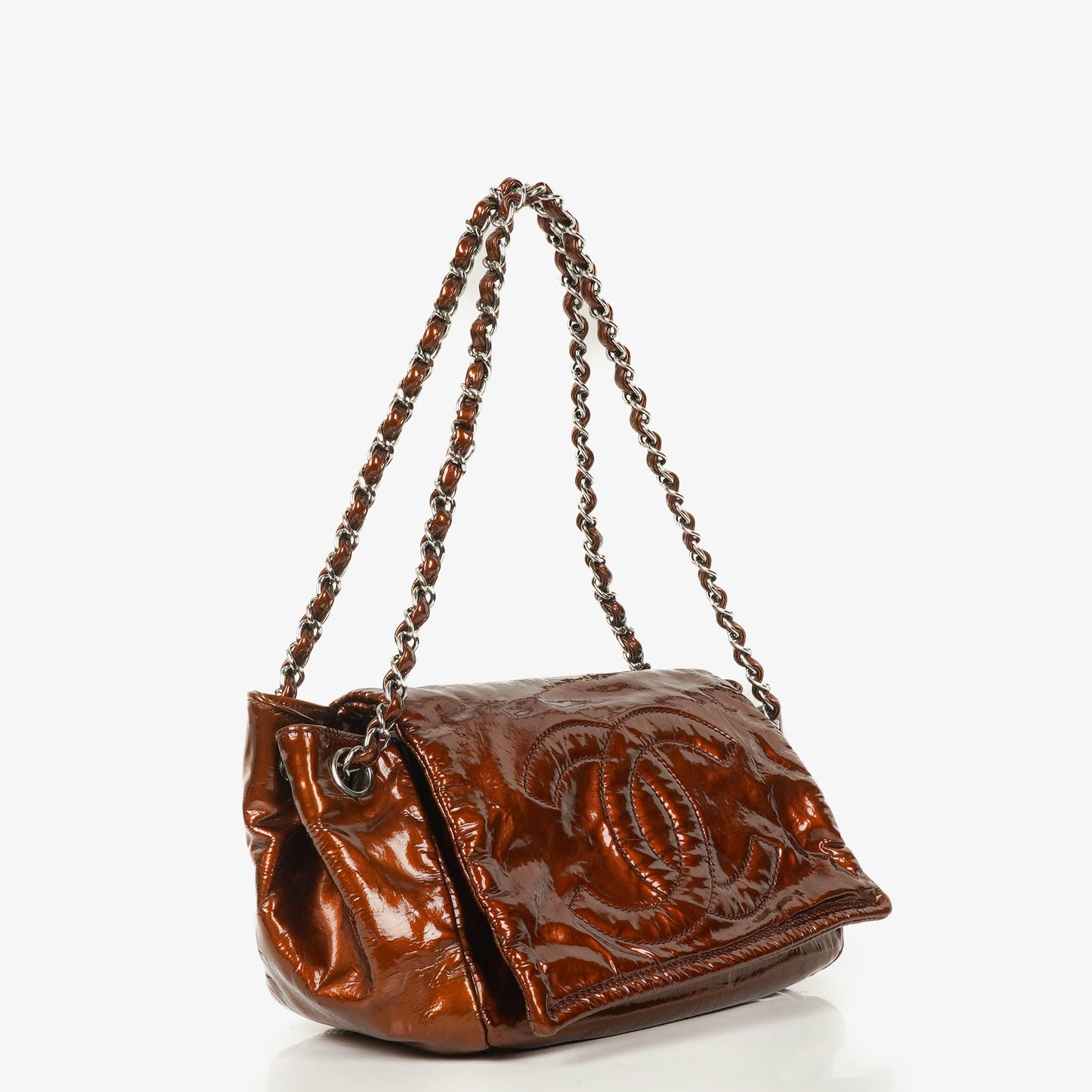 Chanel Patent Leather CC Accordion Flap Bag