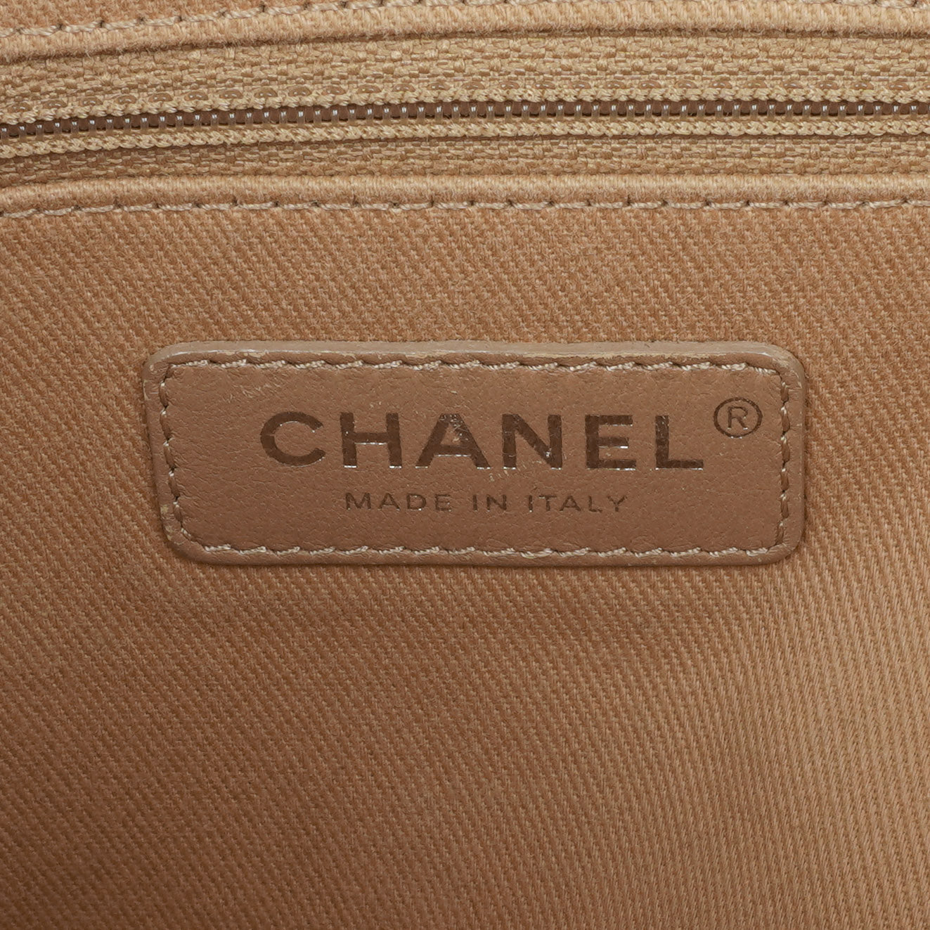 Chanel Beige Canvas North/South Deauville Shopping Tote Bag