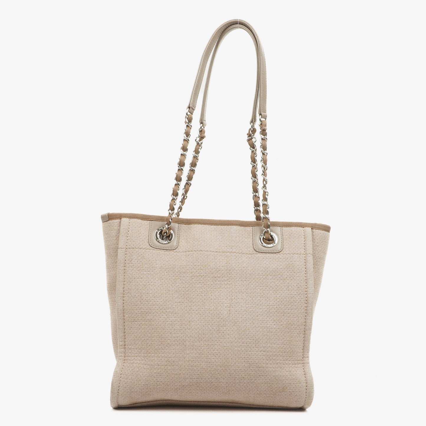 Chanel Beige Canvas North/South Deauville Shopping Tote Bag