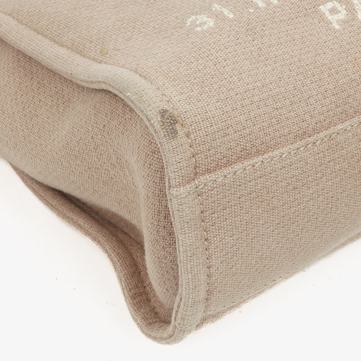Chanel Beige Canvas North/South Deauville Shopping Tote Bag