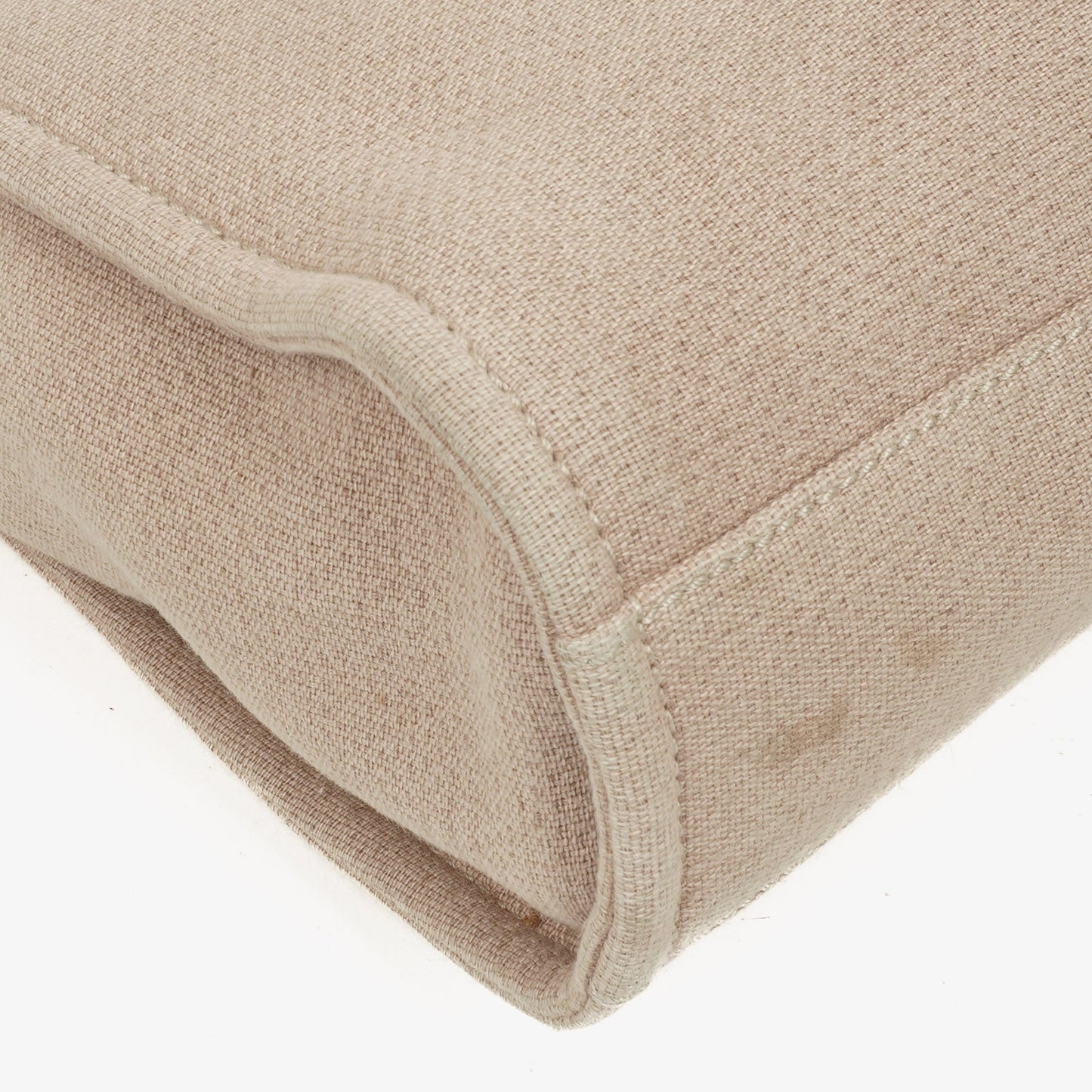 Chanel Beige Canvas North/South Deauville Shopping Tote Bag