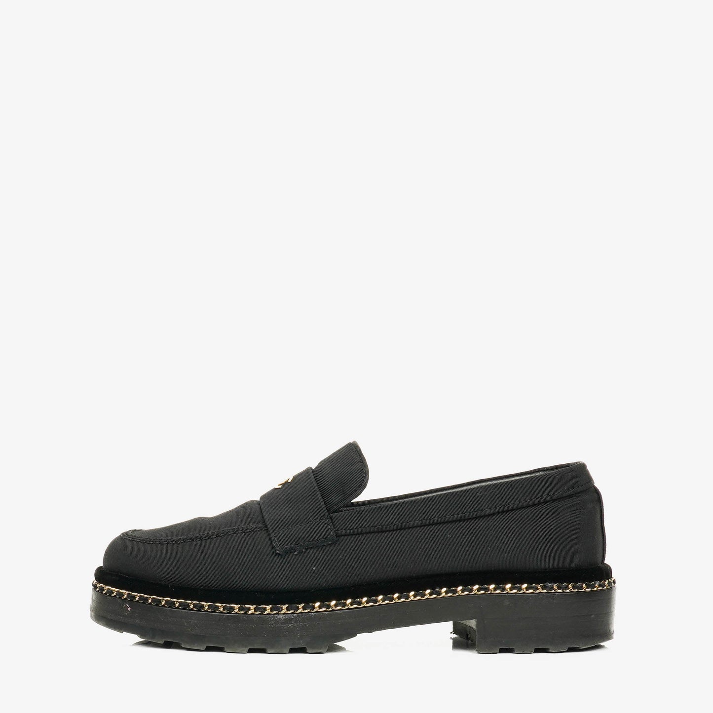 Chanel CC Velvet Platform Mocassins Loafers
