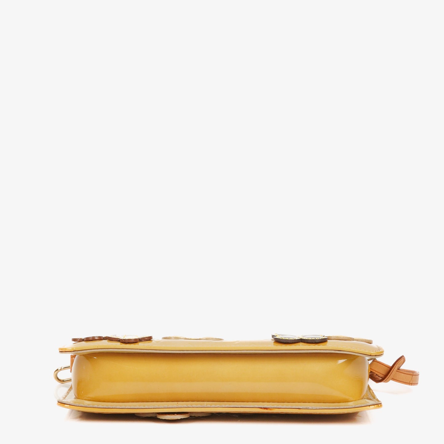 Louis Vuitton Lexington Flowers Yellow Vernis Leather Clutch Handbag