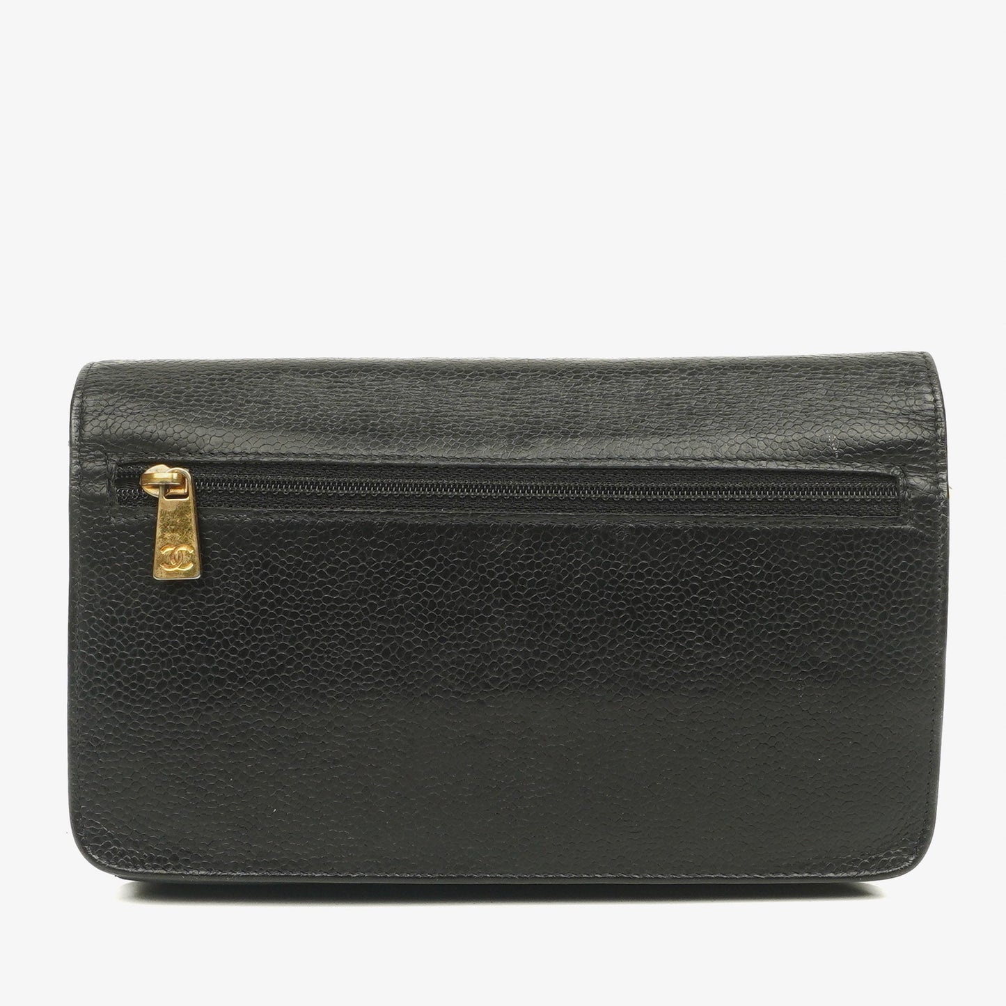 Chanel Black Caviar Timeless CC Wallet on Chain WOC