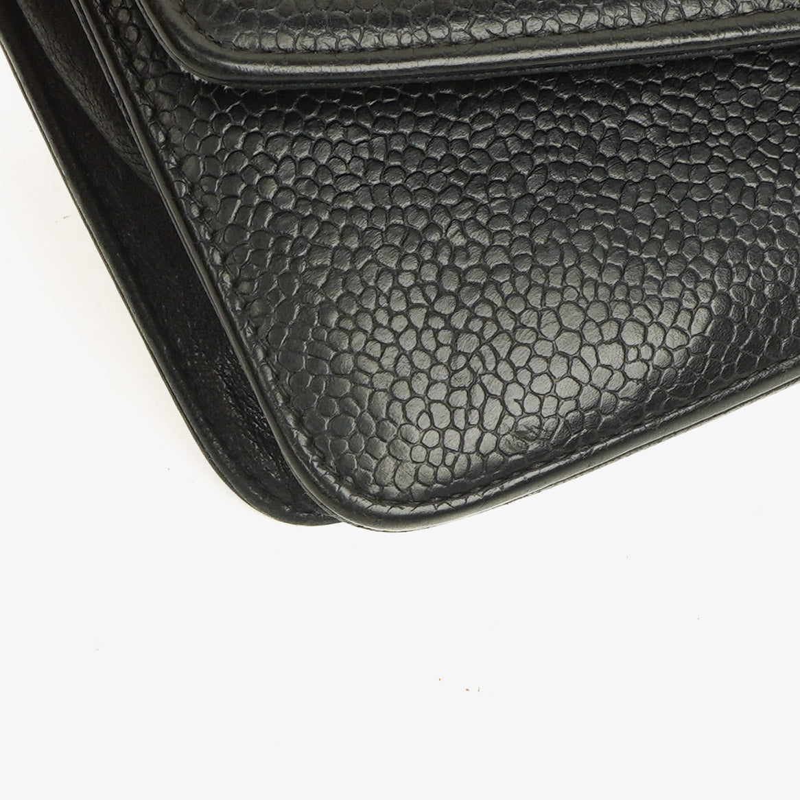 Chanel Black Caviar Timeless CC Wallet on Chain WOC