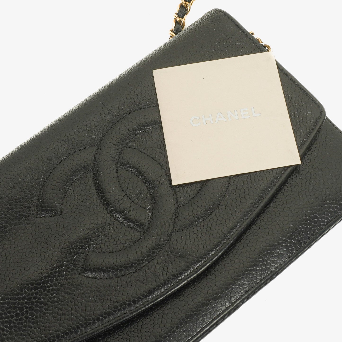 Chanel Black Caviar Timeless CC Wallet on Chain WOC